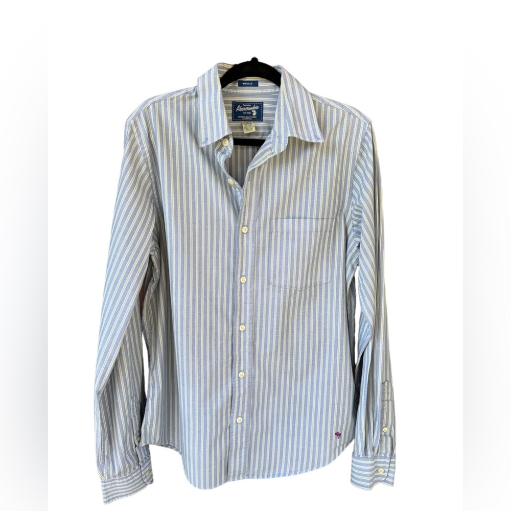 striped button down shirt Abercrombie